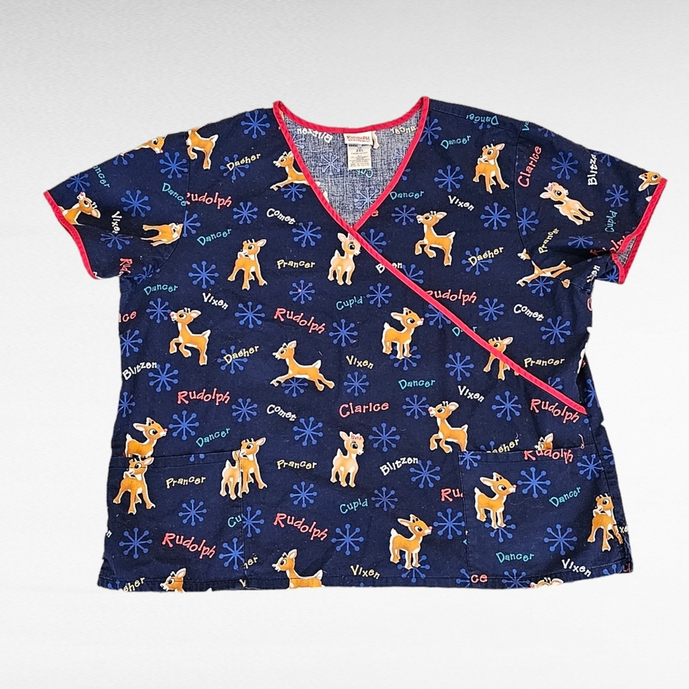 Rudolph The Red Nosed Reindeer Scrub Top